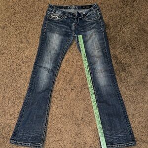 Rock & Roll Cowgirl Faded Blue Flare Jeans